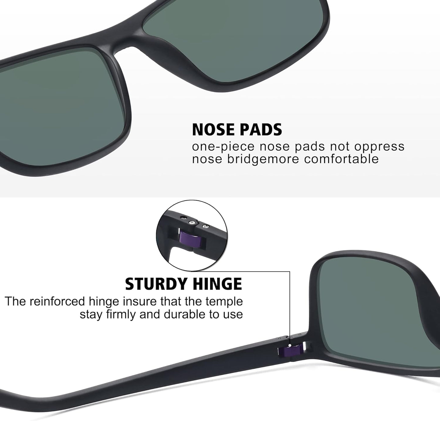 STORYCOAST Polarized Sunglasses - Classic Square Design for Men & Women | UV Protection for Sports & Outdoor Activities