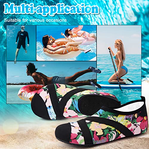 Quick Dry Aqua Shoes for Women & Men - Colorful Flowers