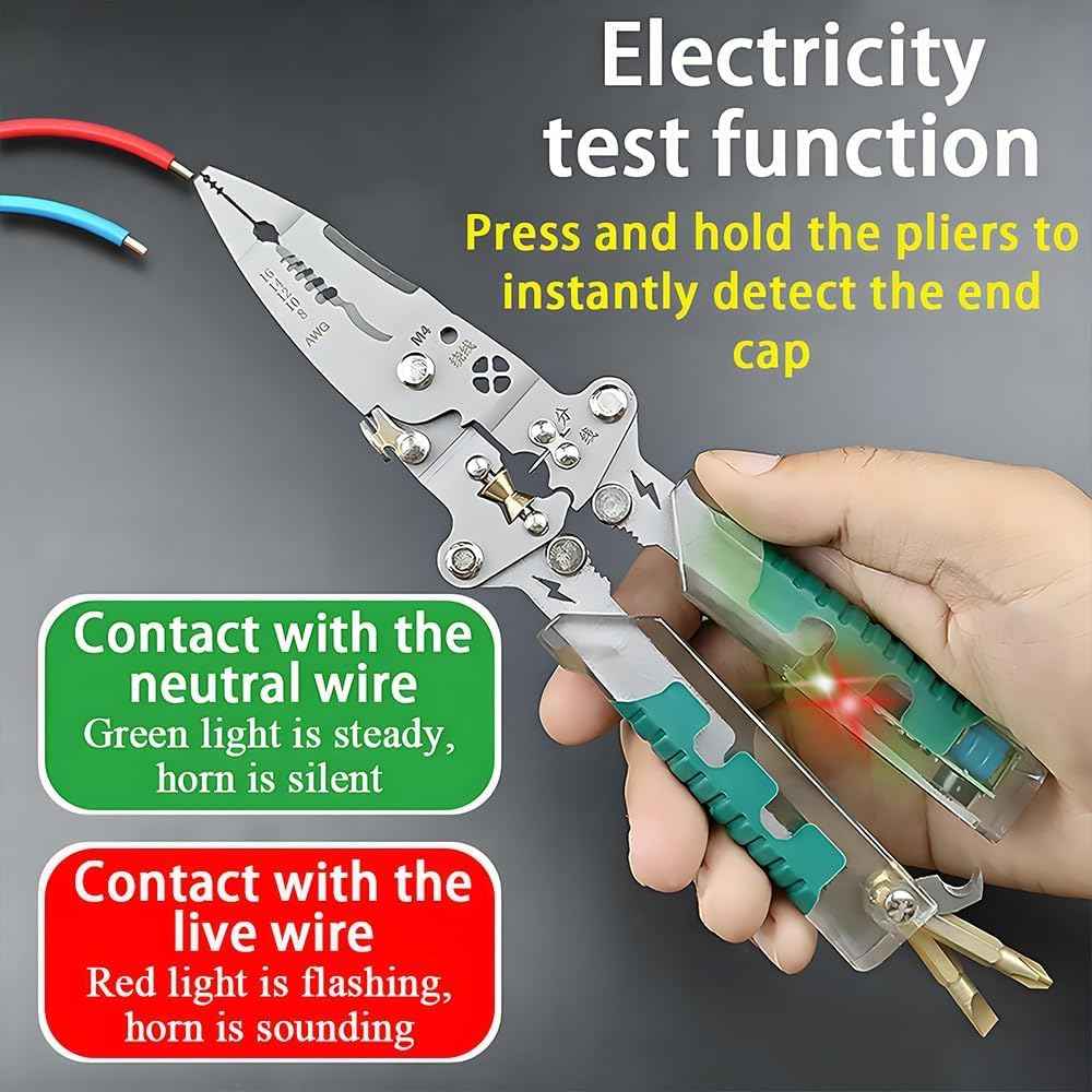 Folding Stylus Screwdriver Wire Stripper - 2025 New Tuvilo Electrical Pliers,Upgraded 20-in-1 Multi-function Electrician's Pliers,for Cutting And Pulling Wires Cable, Cable Cutters with Plier, Crimper