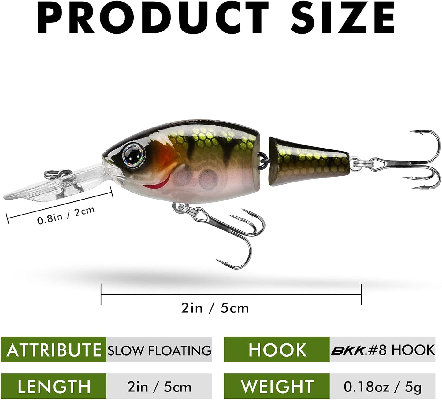 TRUSCEND Swimmax Fishing Lure - Wiggling, Vibrating, Rattling Design with BKK Hook | Heavy-Duty Dyneema Fiber Joint for Bass, Trout, Crappie