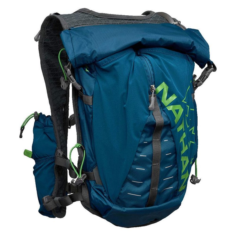 Nathan TrailMix Running Vest/Hydration Pack. 12L (12 Liters) for Men and Women | 2L Bladder Included (2 liters). Zipper, Pocket (Charchoal/Sailor Blue, Unisex - One Size Fits Most)