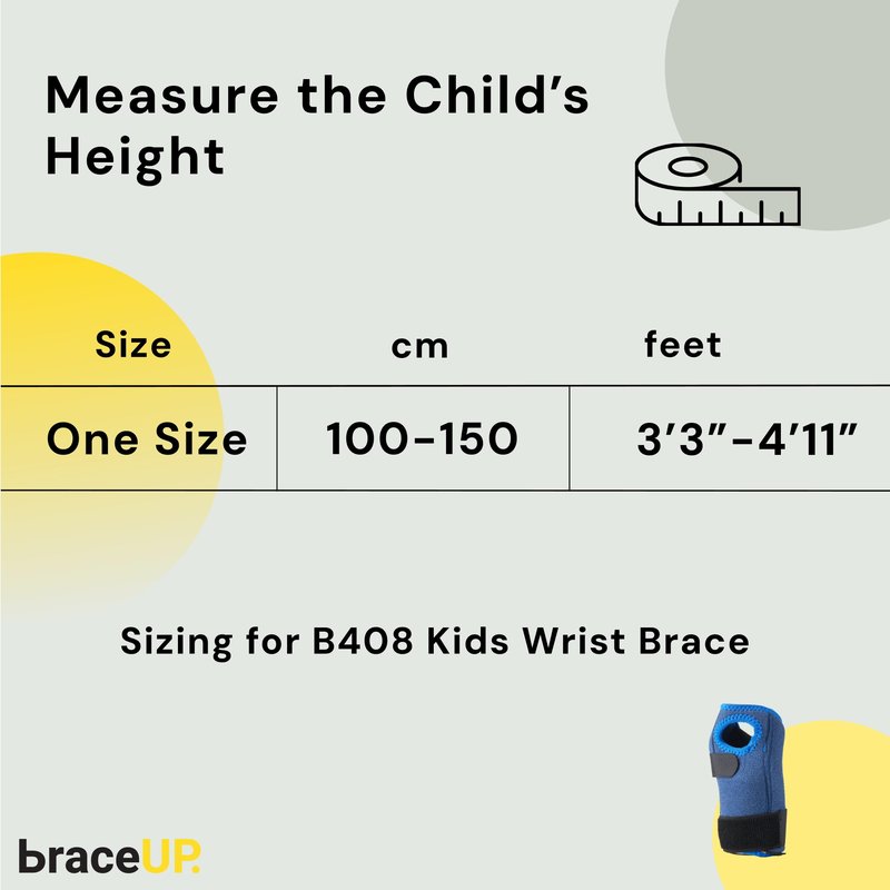 BraceUP Stabilized Kids Wrist Brace- Youth Wrist Support, Kids Wrist Splint, Child Wrist Brace for Daily Use, Boys and Girls height 3’3” to 4’11”, size 3-12 (Left Hand)