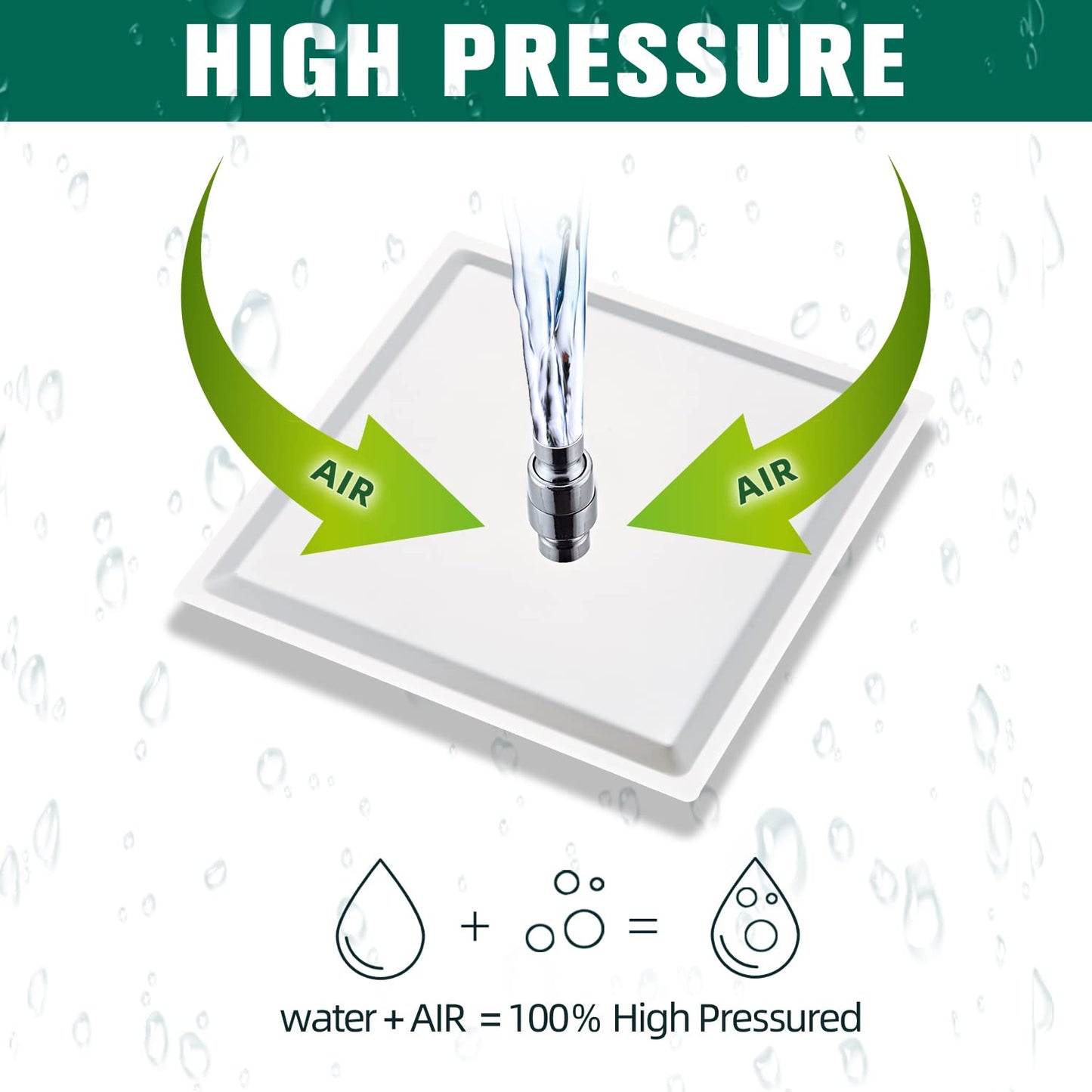 LCEVCGK Shower Head - Shower Faucet Set Square Shower Combo System with 8'' Rainfall Shower Head Wall Mount Handheld Shower, Stainless Steel with Chrome Finish Bath Shower Head,Chrome