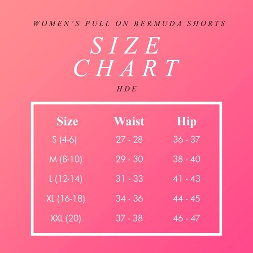 HDE Women's Bermuda Shorts - Mid Rise with Pockets | 10-Inch Inseam for Comfort and Style