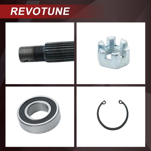REVOTUNE Rear Axle Shaft with Bearing Seal Kit Compatible with 1994-2013 EZGO TXT Medalist Electric Golf Cart OEM 20377-G11 20377-G12
