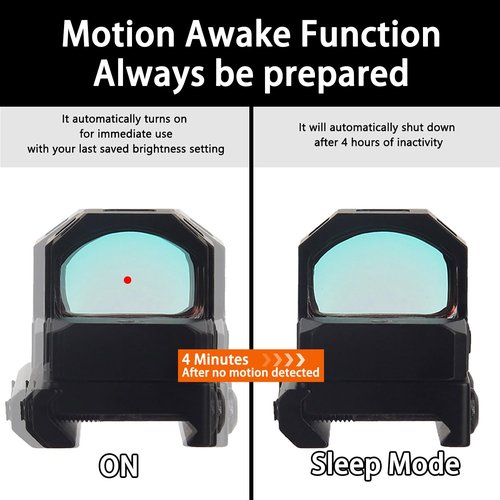 KASENTE Motion Awake Red Dot Sight, Compact Pistol Optics for RMR, 3MOA Reticle, 7 Brightness Levels, Includes Adapter Plate and 21mm Picatinny Base