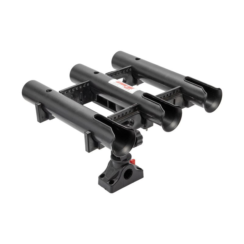 Extreme Max 3006.8635 Adjustable Triple Rod Holder with Locking Mounting Base