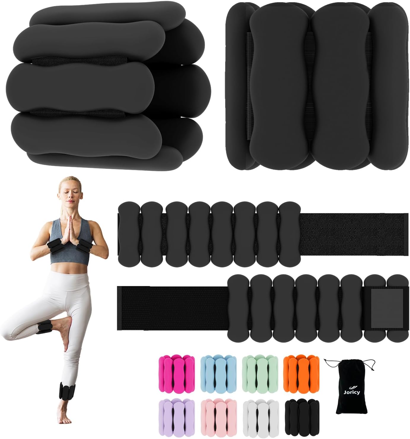 Skiennix Wrist And Ankle Weights - 1lb & 2lb Wearable Bangles for Strength Training & Yoga