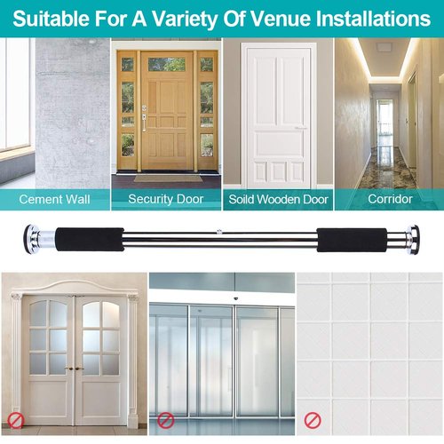 Doorway Pull Up Chin Up Bars for Doorway, Adjustable 24.5 to 36 Inches Upper Body Workout Rod Heavy Duty Home Gym Exercise Fitness Door Exercise Bars