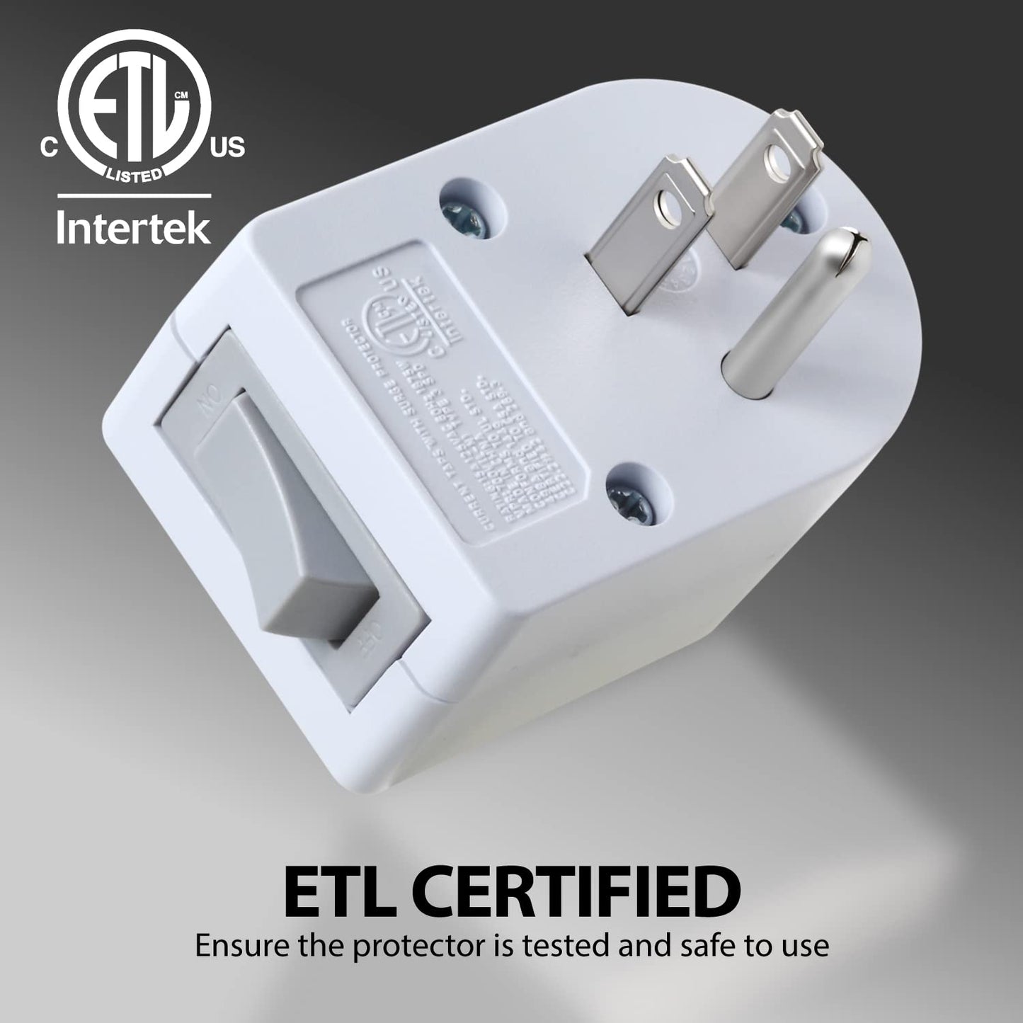 Fosmon Grounded Outlet Switch, ON/Off Switch (3 Pack), 3 Prong Plug in Electrical Switch, 245J Single Port Electric Switch Adapter Surge Protector, Power Switch Outlet Extender, White, ETL Listed