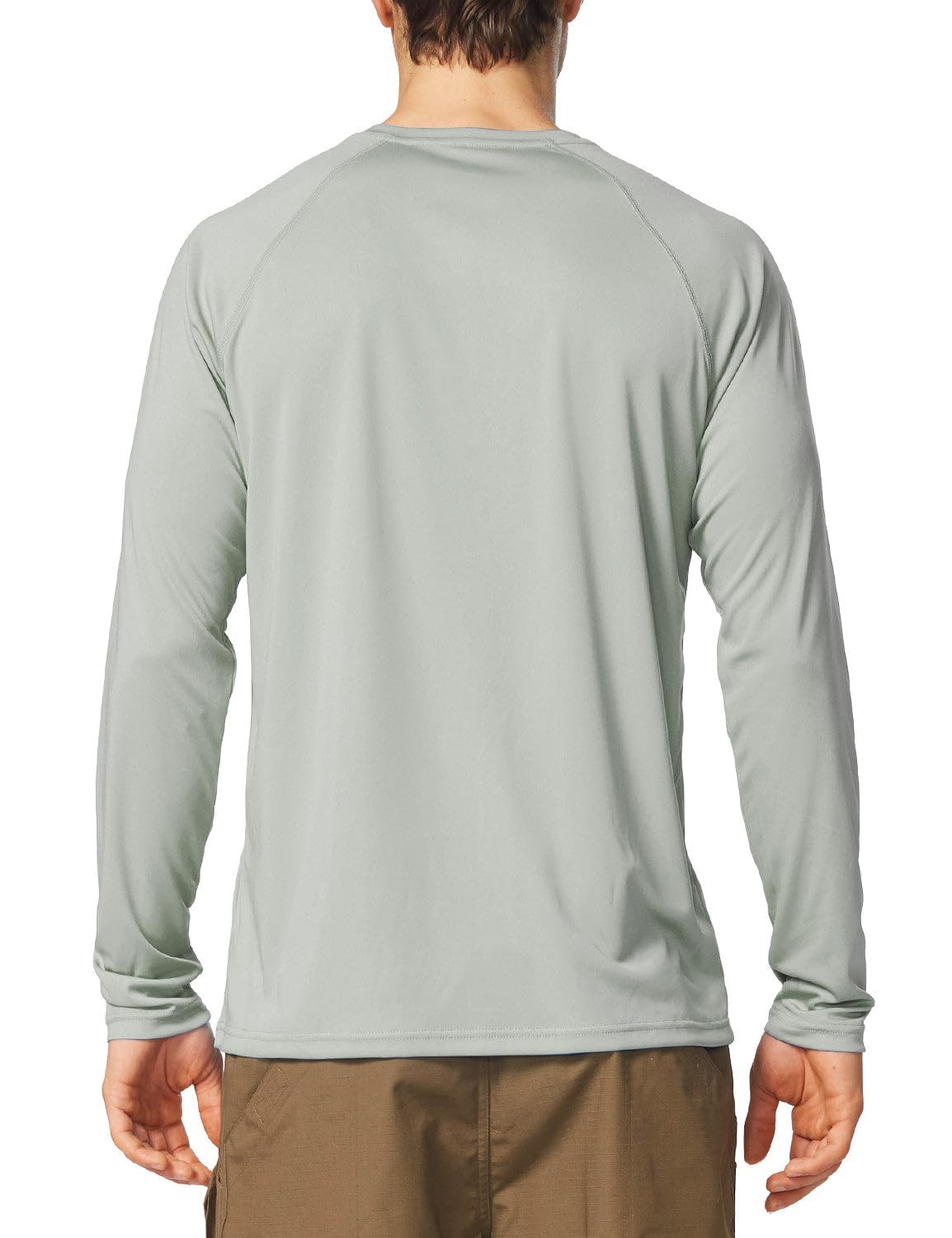 baleaf Mens UPF 50+ Sun Protection Shirts Long Sleeve Rash Guard, Quick Dry 4-Way Stretch for Fishing Swimming Surfing 2 Pack-Gray M