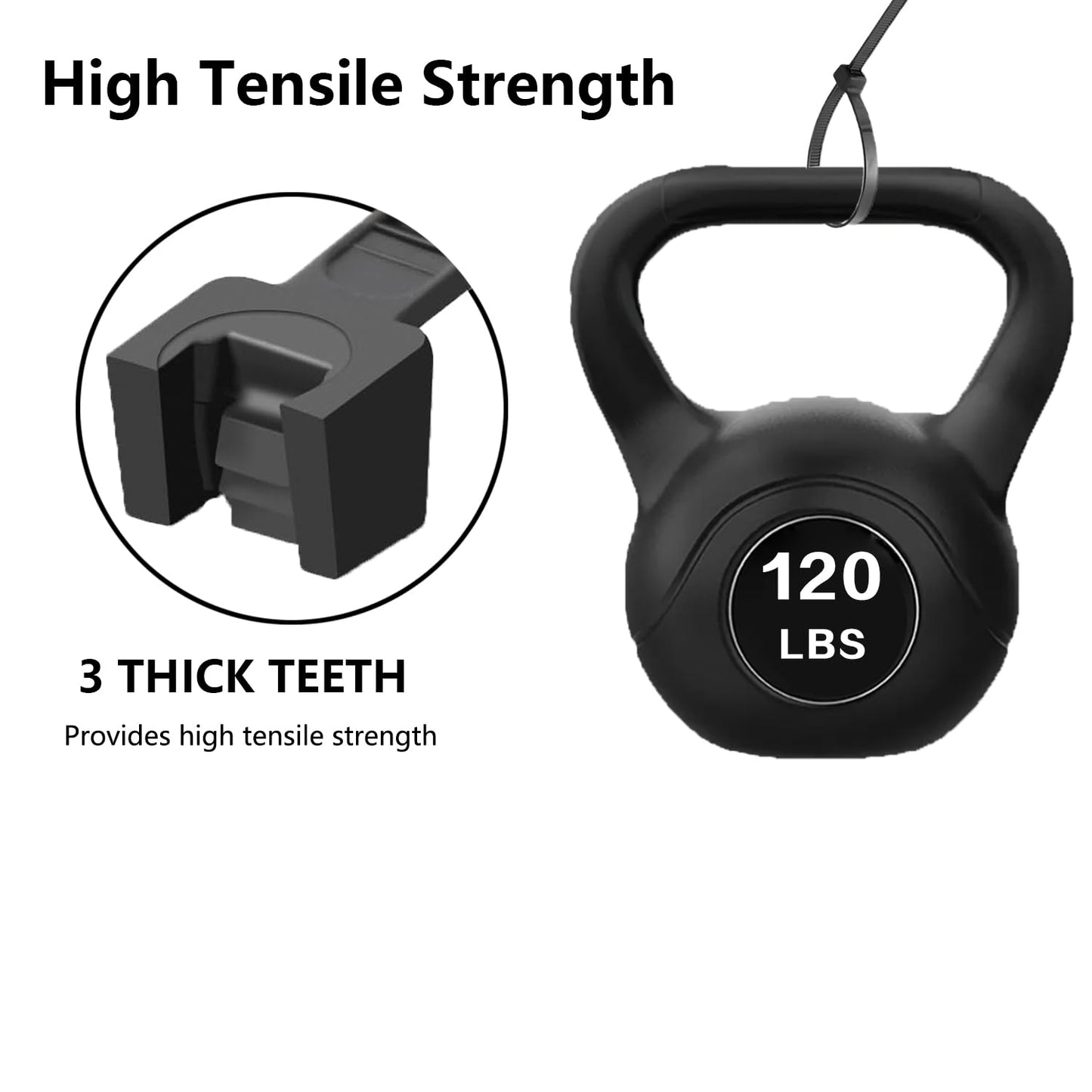 MasiStranth 100PCS 18 inch Black Zip Ties 120LBS Tensile Strength Self-Locking heavy duty UV Resistant Cable Tie Wraps for indoor and outdoor use(Black)