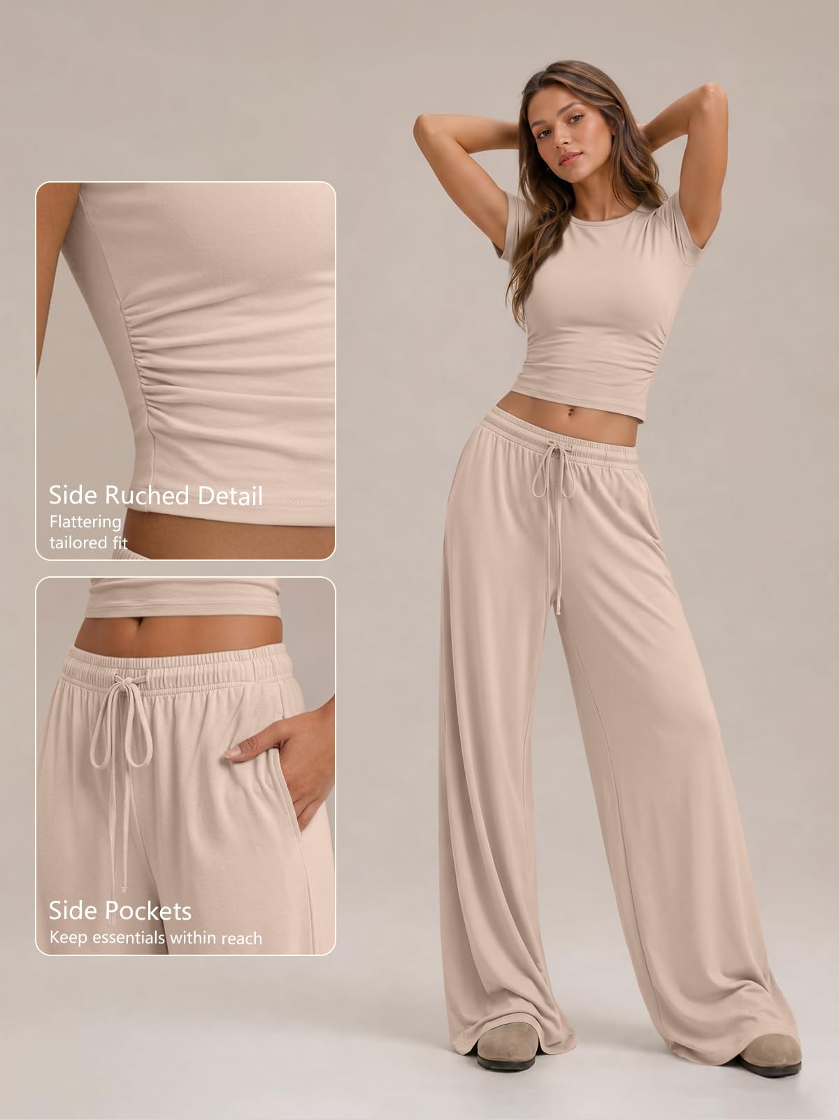 Trendy Queen Womens 2 Two Piece Set 2026 Summer Workout Vacation Gym Clothes Spring Fashion Lounge Matching Airport Travel Outfit Resort Wear Fitness Athleisure Clothing