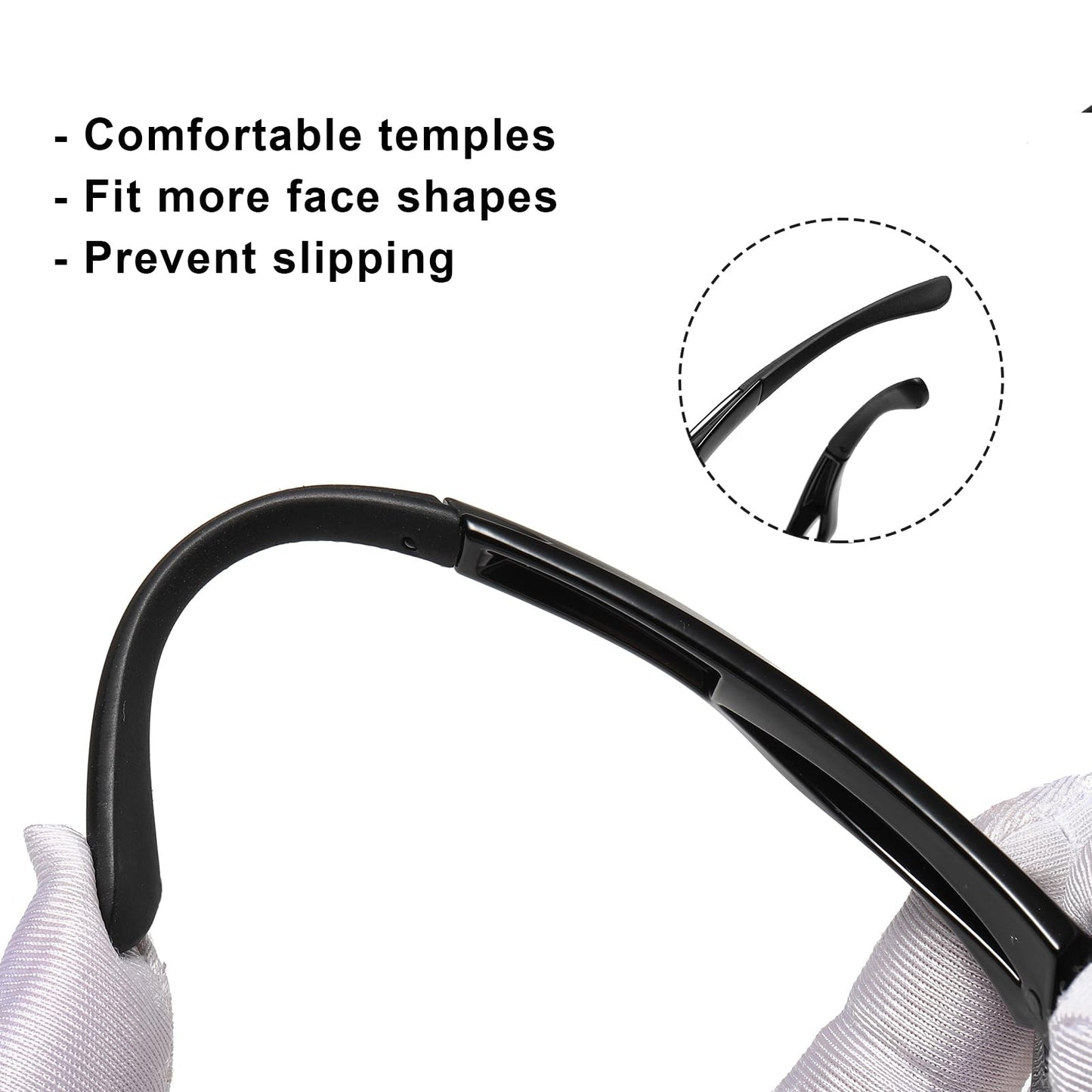TICHSYGIA Cycling Sun Glasses Polarized Sports Black Sunglasses for Men,Wrap Around UV400 Protection for Fishing Driving
