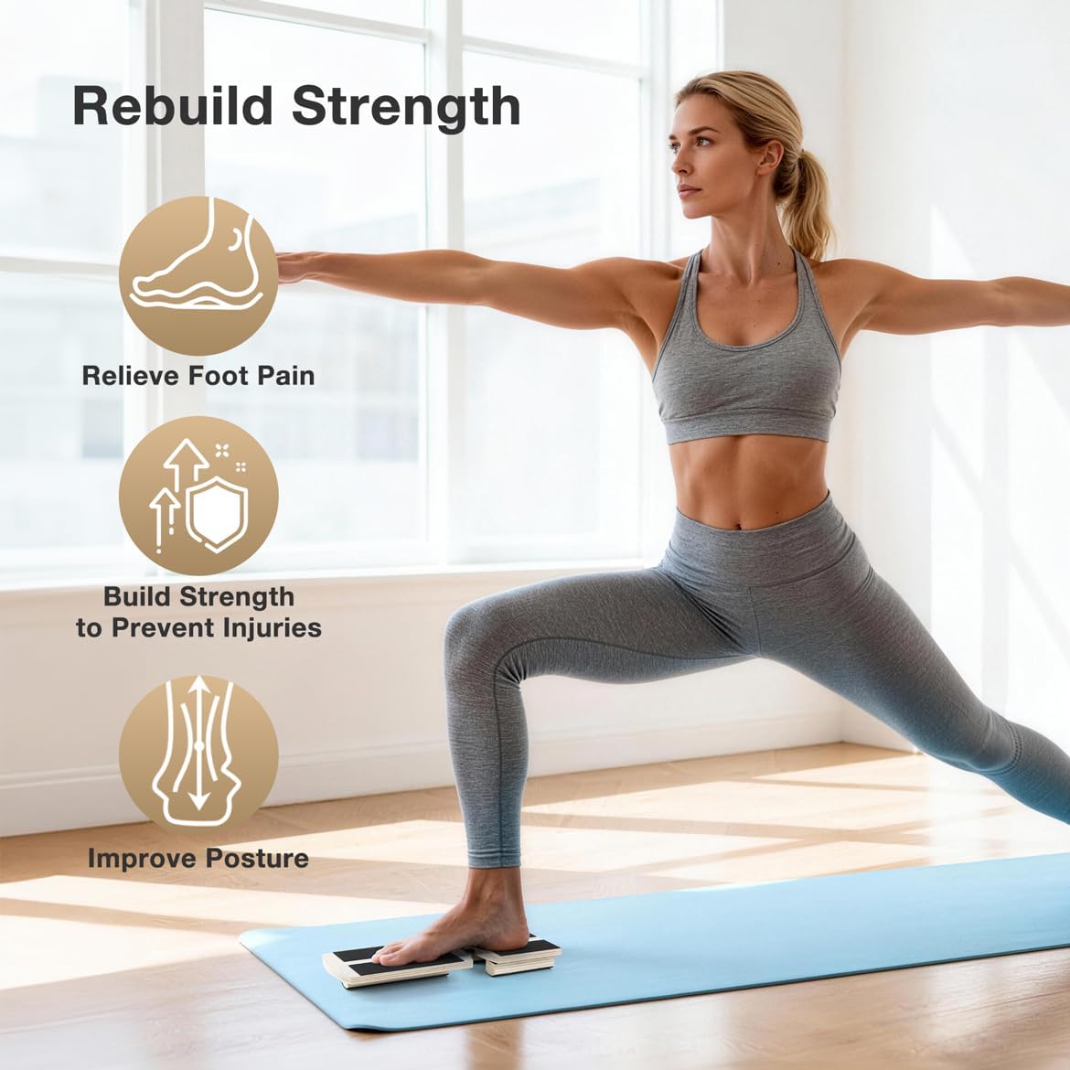 Skiennix Ankle Balance Board - Foot Strengthener for Physical Therapy & Posture Correction | Bamboo Design