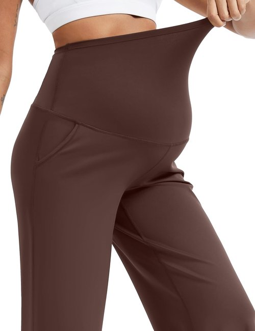 MathCat Women's Maternity Yoga Pants - Over The Belly Wide Leg Design | Soft & Stretchy Comfort