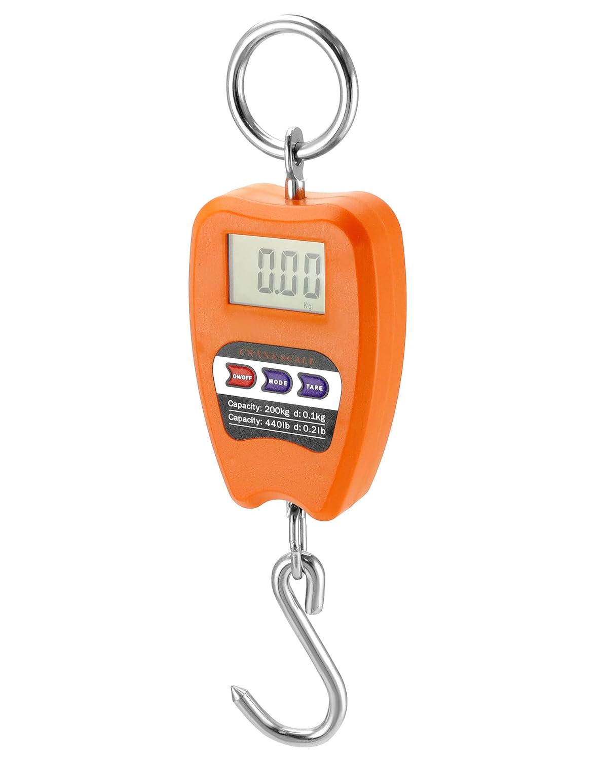 QWORK Digital Hanging Weight Scale - 440lbs Capacity | Durable Aluminum Housing & LED Display for Fishing & Luggage