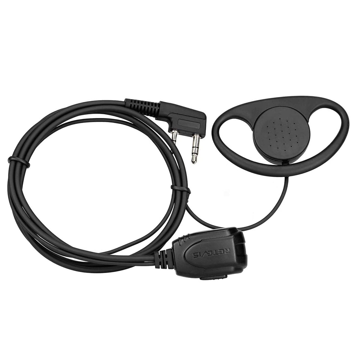 Retevis Walkie Talkie Earpiece with Mic, D Shape, Double Wire, 2 Pin, for RT22 RT68 RT21 H-777 RT86A, Compatible with Pxton, Baofeng BF-888S, Kenwood Walkie Talkie, Two Way Radio Headset(10 Pack)