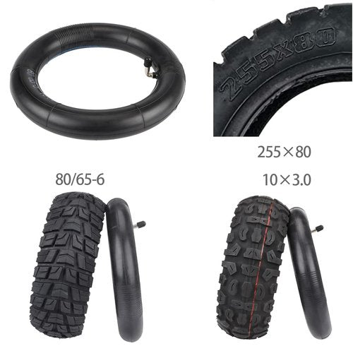 MIMIRACLE 80/65-6 10x2.5 Inner Tube Replacement for Kugoo M4 Pro, Speedual Zero 10X, and More - Thickened, Durable Butyl Rubber Tube with Elbow Valve - 10-Inch 255 * 80 Tire Compatibility