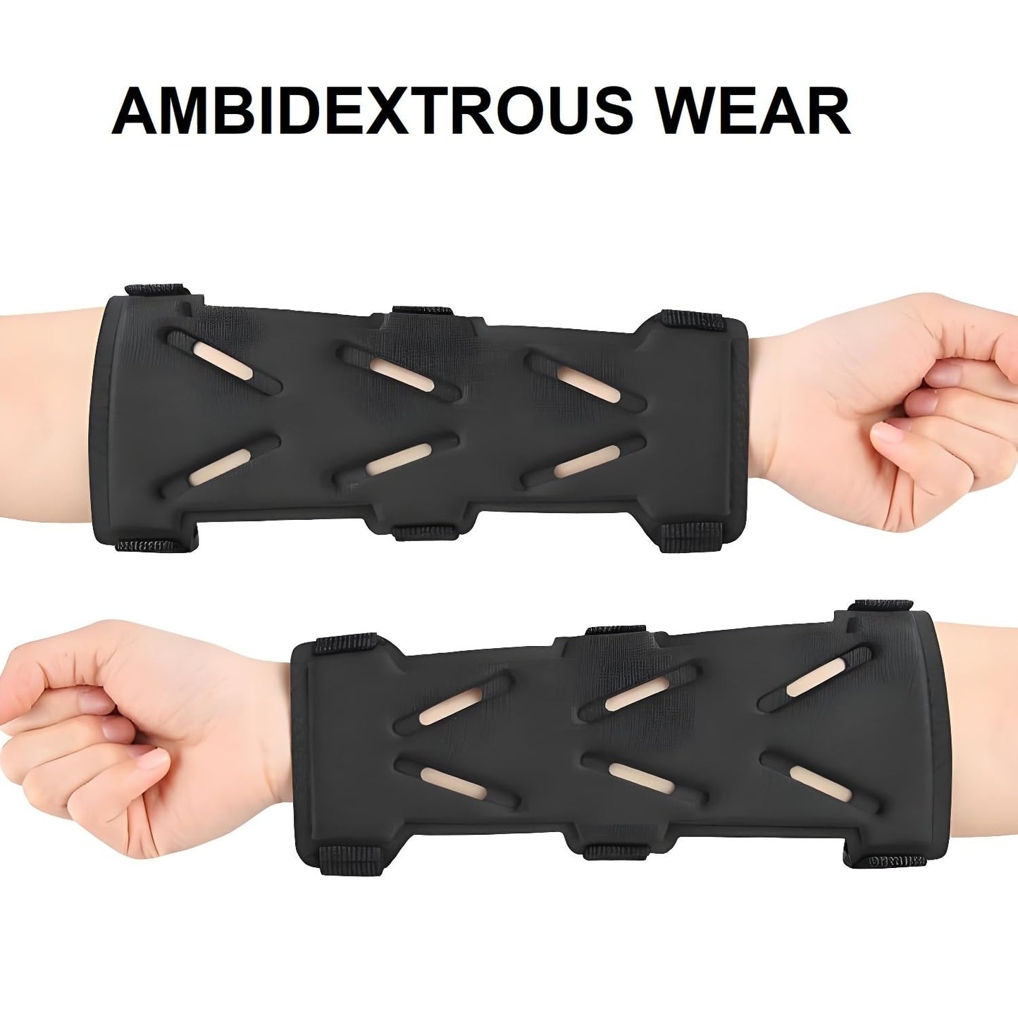 AHOSOUTLY Archery Arm Guard, Adjustable & Breathable Double-Layer Forearm Protector with 3 Straps, Unisex Ambidextrous Design for Youth & Adults, Archery Hunting Target Practice