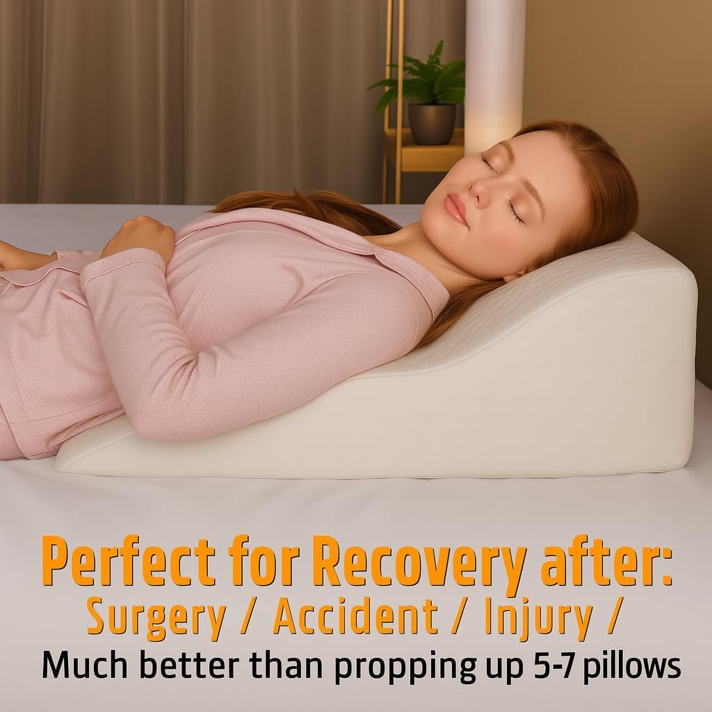 Aeris Wedge Pillow - Memory Foam Bed Wedge for Post-Surgery Recovery | Comfortable Incline Cushion for Snoring Relief