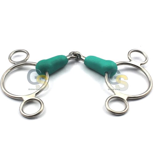 G.S Mouth Jointed Ribbed Mouth 2-Ring Gag BIT 5 INCH BT-009
