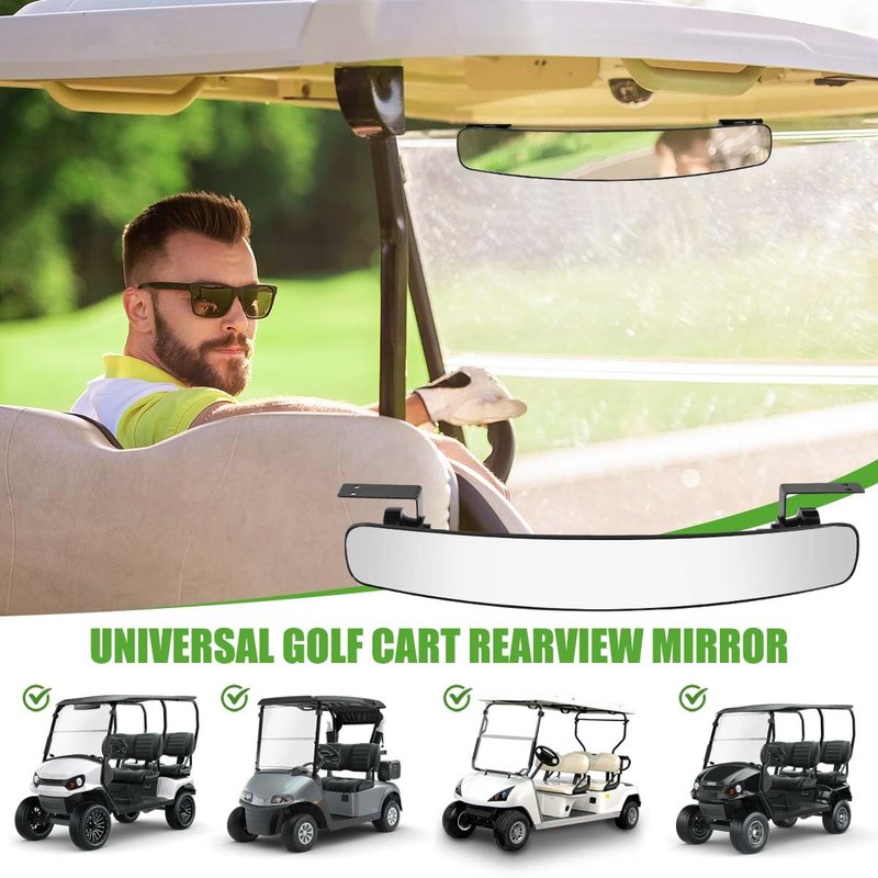 KISEER Golf Cart Rear View Mirror 16.5 Inch Adjustable Panoramic Wide Angle Golf Cart Rearview for Club Car EZ GO Yamaha and Others Carts