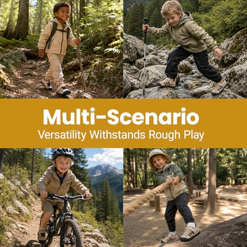 TARANIS Toddler Waterproof Kids Hiking Shoes 10.5 Apricot Outdoor Sneakers