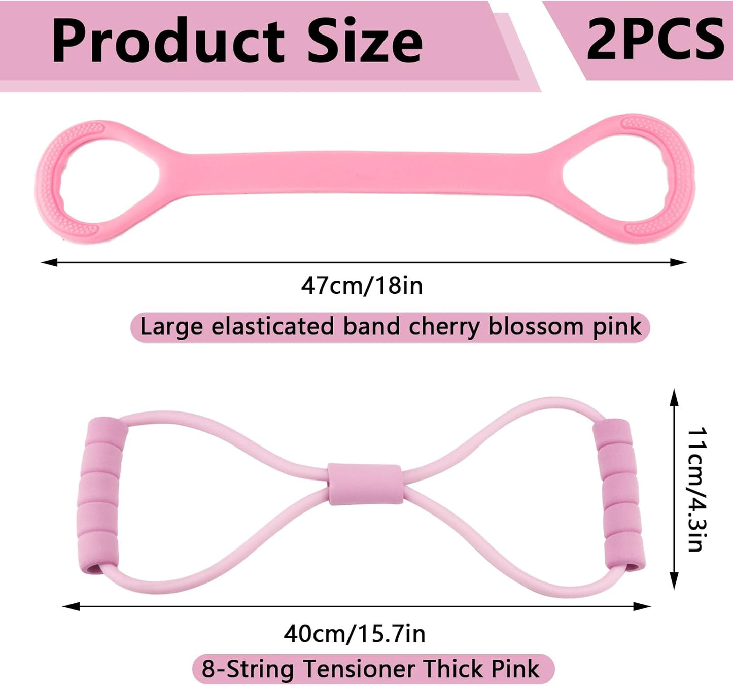 Skiennix Figure 8 Resistance Bands - 2 Pack Workout Stretch Bands for Yoga & Physical Therapy