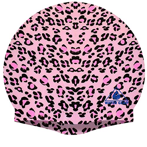 Silicone Adult Swim Cap - Pink Cheetah Design