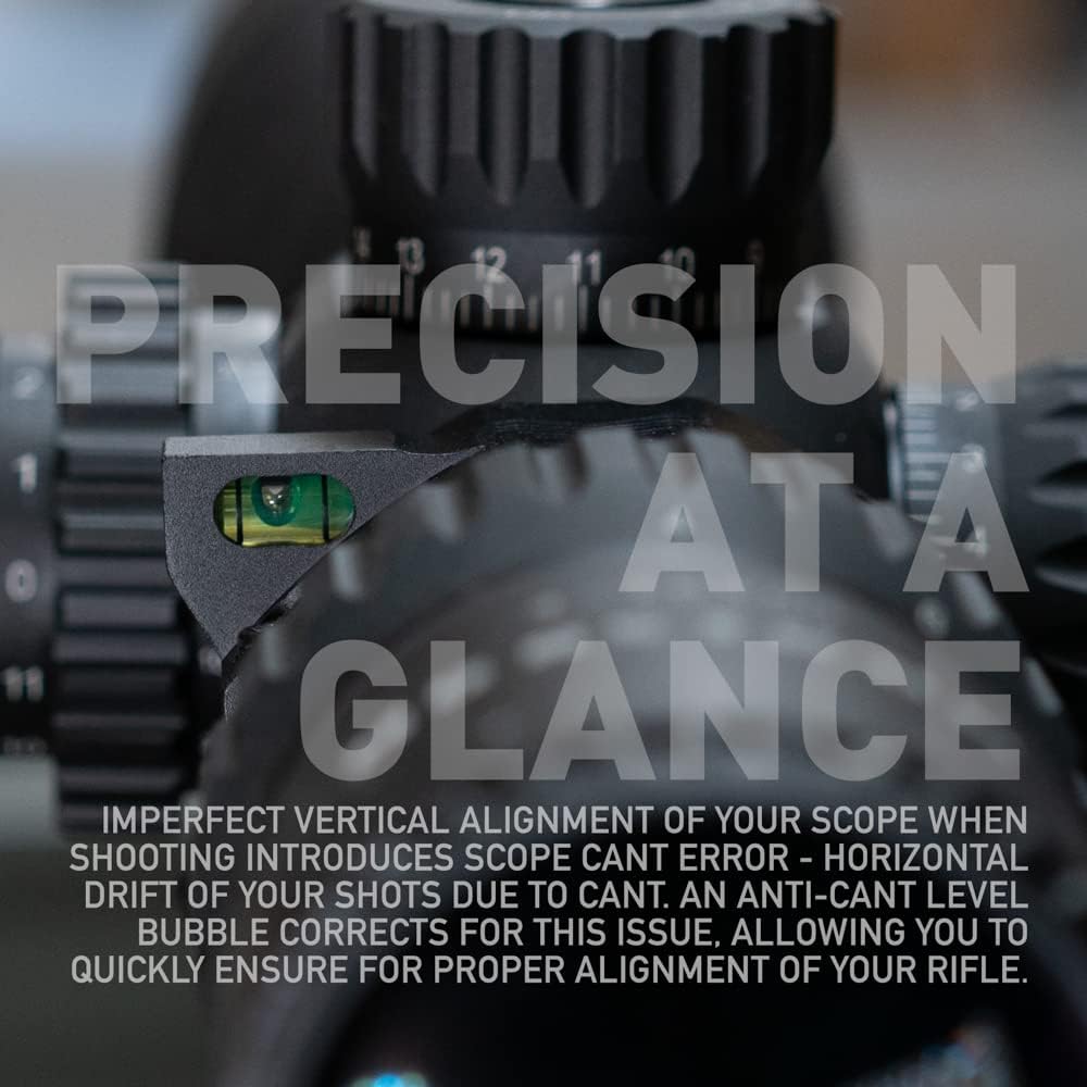 Monstrum Next Level Series Offset Scope Mount - Integrated Anti-Cant Level Bubble for Precision