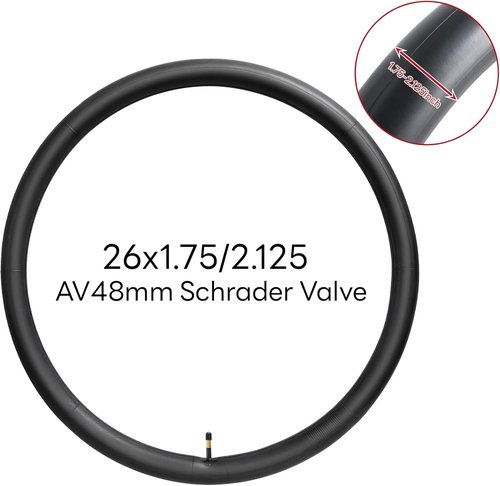 AV48mm Bike Tubes - 26" Replacement Inner Tubes for City/Road/Mountain Cycling | 2-Pack, Reliable Schrader Valve
