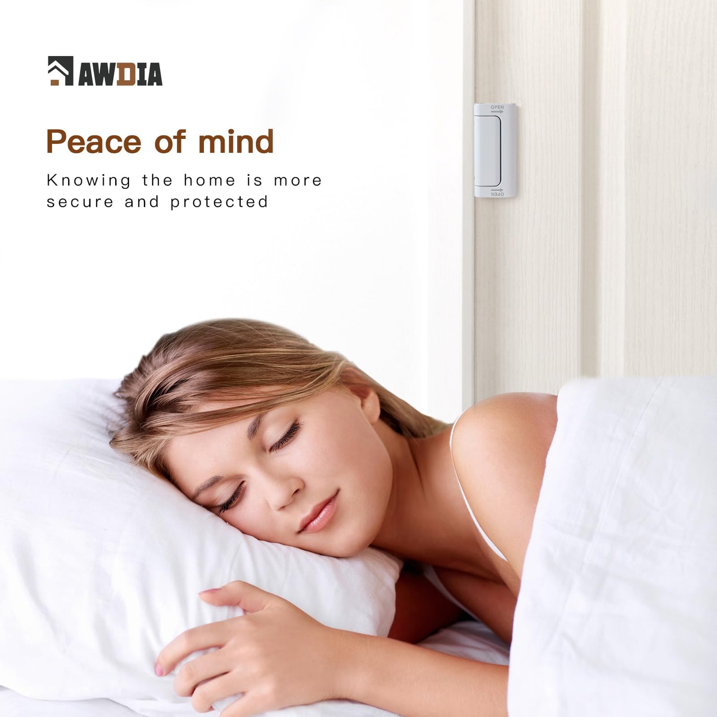 Home Security Door Reinforcement Lock, 1-Pack Upgraded White Front Door Locks for Kids Safety Withstand 800 lbs, Toddler Child Proof Door Lock, Extra Door Lock from Inside Prevent Unauthorized Entry