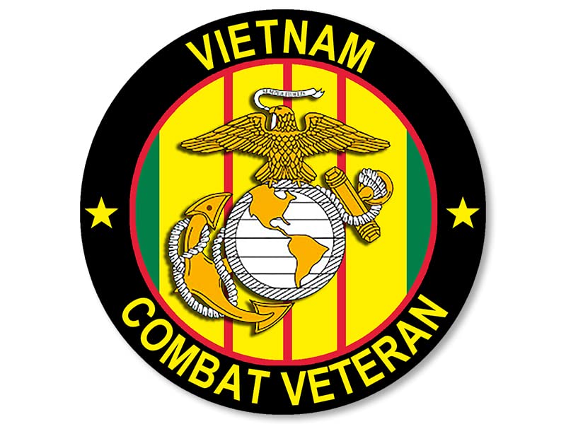 US Marines Vietnam Combat Veteran Vinyl Decal - 3 Inch