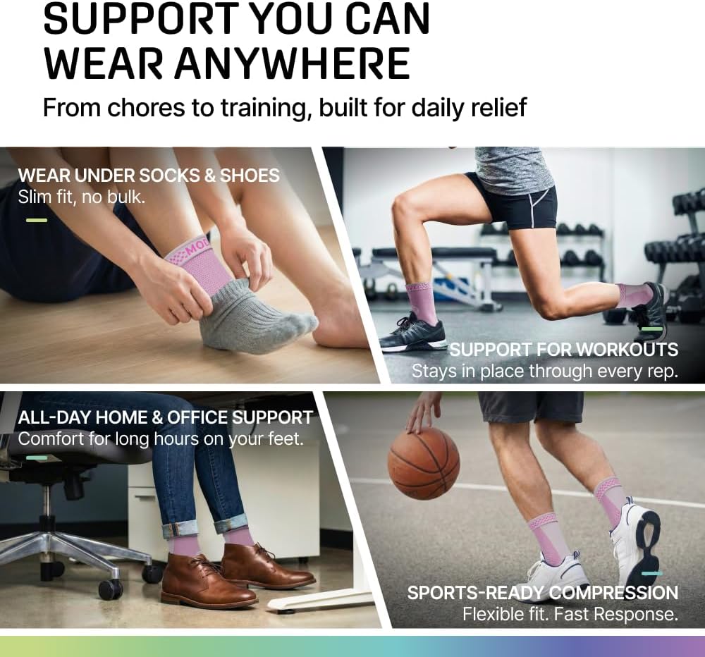 Modvel Ankle Brace - Compression Sleeve for Sprained Ankle & Achilles Tendonitis | Unisex Support
