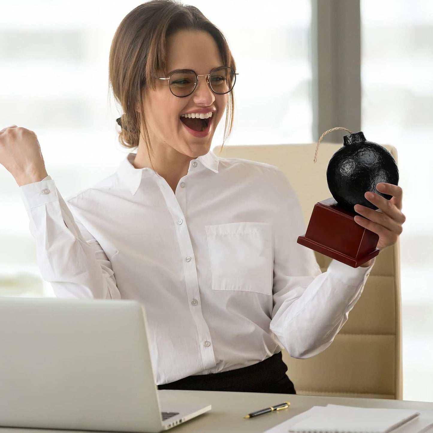 Nosiny 5.5 Inch Bomb Trophy - Fun Army Bomb Award for Office Parties | Perfect for Adults & Teens