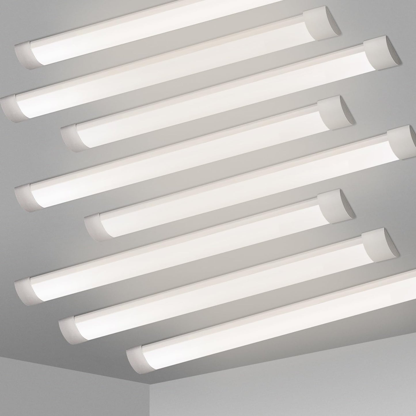 KILIPOL 2FT LED Batten Light, Ceiling Surface Mounted Slim LED Tube Lights, 20W 4000K Neutral White for Office, Shop, Garage, Home, 8 Packs
