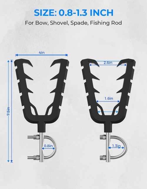 KEMIMOTO ATV Tool Holder Rack, Hunting Tool Holder Rack Mount with Rubber Straps Compatible with ATV Mobility Scooter Hunting Bike