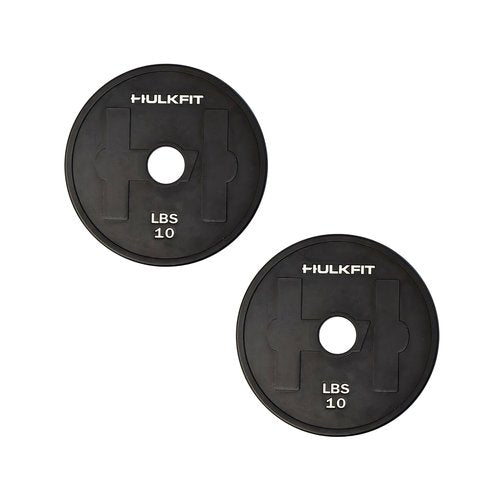 HulkFit Adjustable Rubber Coated Steel Dumbbell Weight Change Plates for Weightlifting and Strength Training (10lbs, Pair)