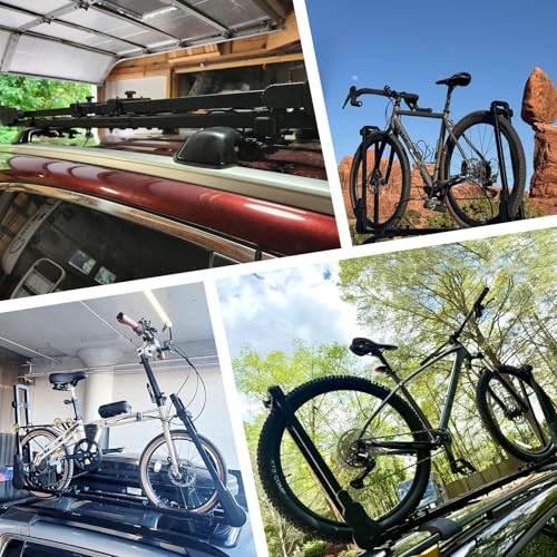 Upright Dual-Arm Roof Bike Rack - Rooftop Carrier for 1 Bike