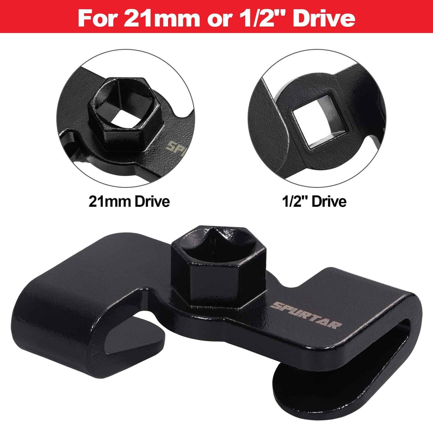 Spurtar Wrench Extender Tool with Extention Bar, Wrench Extender Adapter for 1/2" Drive or 21mm Hex Drive & 13.5” Extention Cheater Bar for Extra Leverage