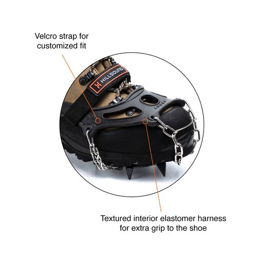 Hillsound Trail Crampon I Ice Cleat Traction System for Beginner & Experienced Winter Trail Hiking, Black, Medium