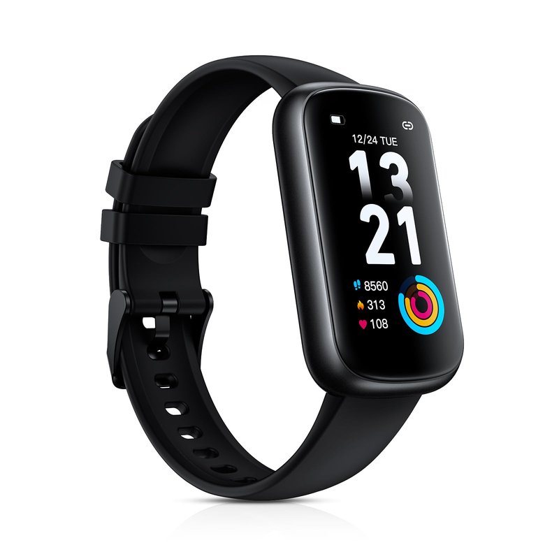 Fitness Tracker Smart Watch, 1.47" Full Touch Health Tracker with 24/7 Heart Rate & Blood Oxygen Monitor, Sleep Tracker, 3ATM Waterproof Step Tracker Activity Tracker for Women Men, Deep Black