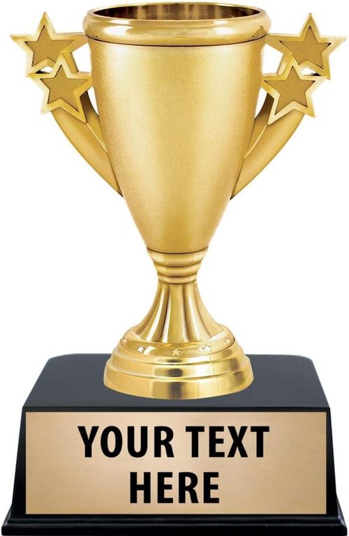 Crown Awards Gold Cup Trophy - 5 1/4" Starburst Recognition Trophy with Custom Engraving