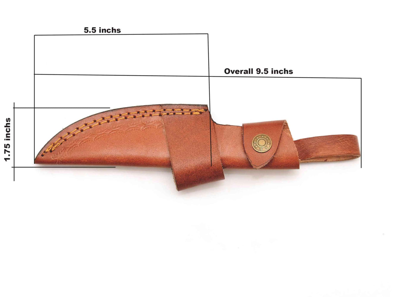 Hunting Hunts Handmade Genuine Cowhide Leather Knife Sheath, Horizontal Compact Carry, Heavy Duty Universal Cover, 9.5 x 5.5 x 1.75 inches (Brown, 5-Inches)