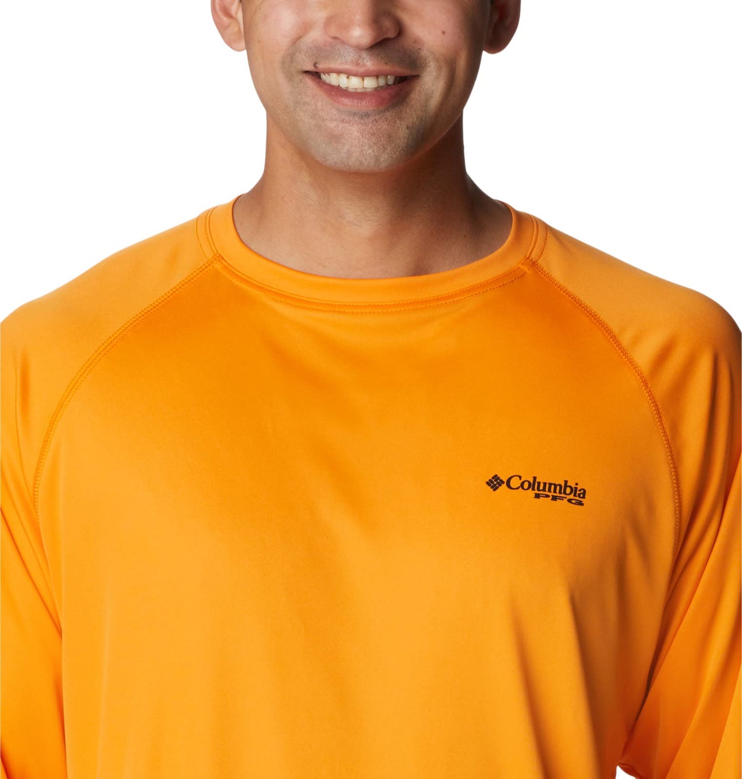 Columbia Men's Terminal Tackle Long Sleeve Shirt, Orange Blast/Black Logo, 2X Big