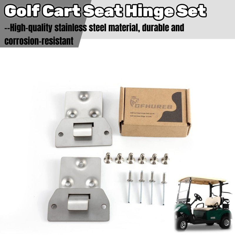 GFHUREB 2 Pair Golf Cart Seat Hinge Kit for EZGO Electric/Gas (1995-up) TXT/Medalist Golf Cart - Replaces OEM 71610-G01 71609-G01