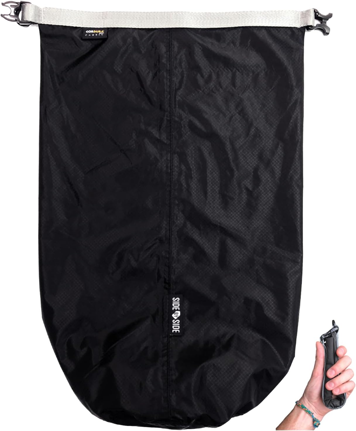 Skiennix Waterproof 10L Dry Bag - Lightweight Durable Side Bag for Kayaking, Hiking & Camping | Black, Small