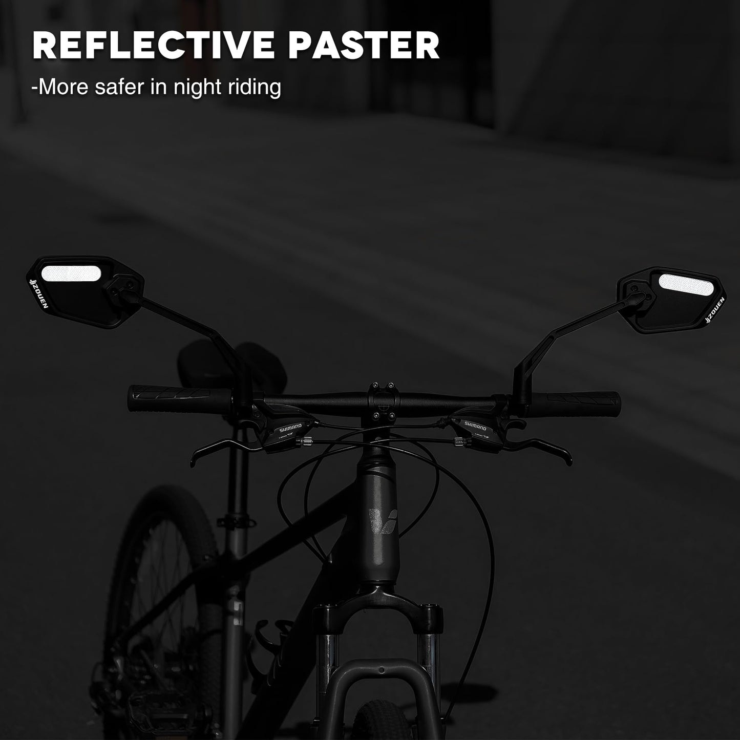 JJZOUEN 2026 Bike Mirror Handlebar Mount, Rotatable Bicycle Rear View Mirrors, Scratch Resistant Convex HD Glass, Safe Bike Rearview Mirror for MTB, E-bike, Road Bike Accessories, Fit 20-23mm