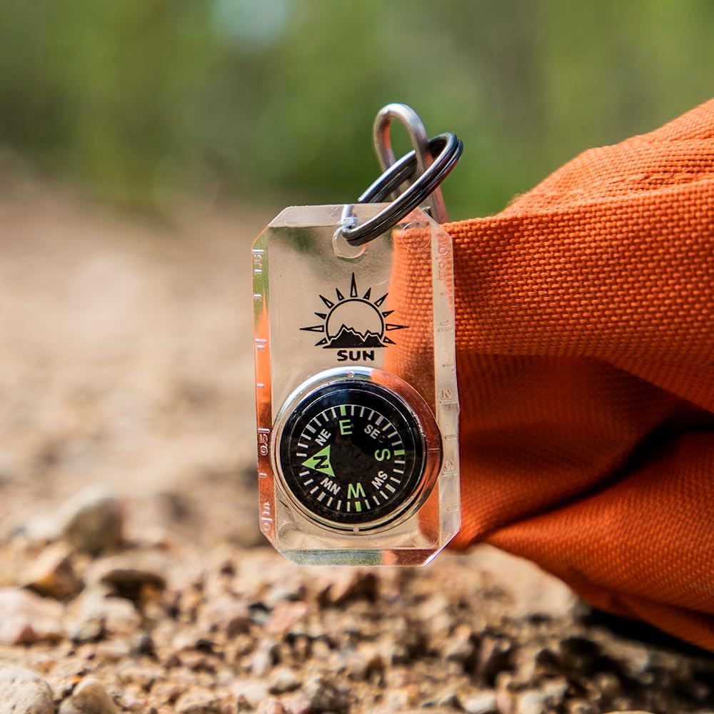 MiniComp Zipperpull Mini Compass - Easy-to-Read Navigation Tool for Jackets, Parkas, or Packs